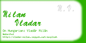 milan vladar business card