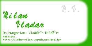 milan vladar business card